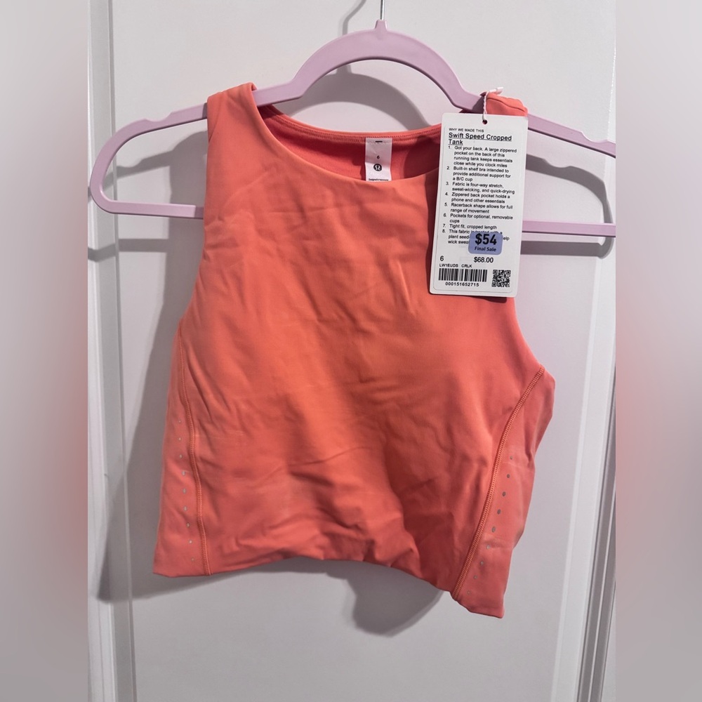 Orange Lululemon Orange Crop Top